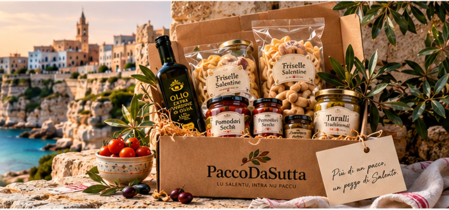 PaccoDaSutta con prodotti tipici del Salento