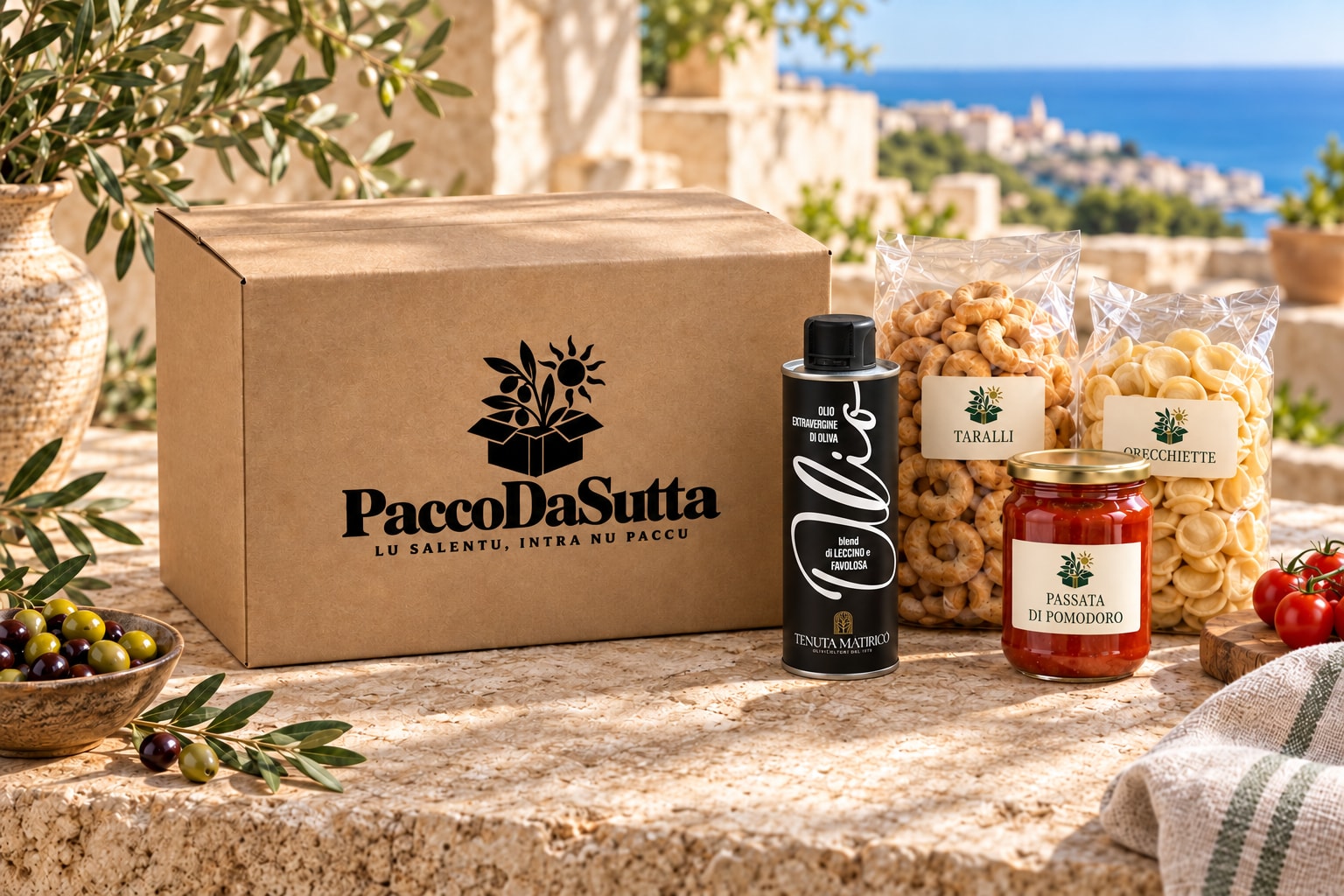 PaccoDaSutta con prodotti tipici del Salento